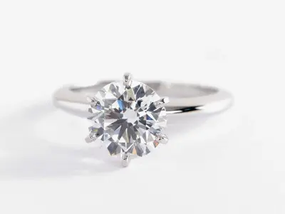 2 carat j color diamond in solitaire platinum or white gold setting