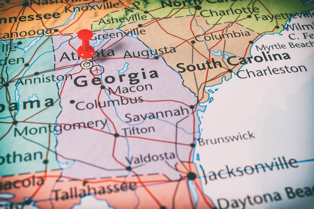 Georgia on the map