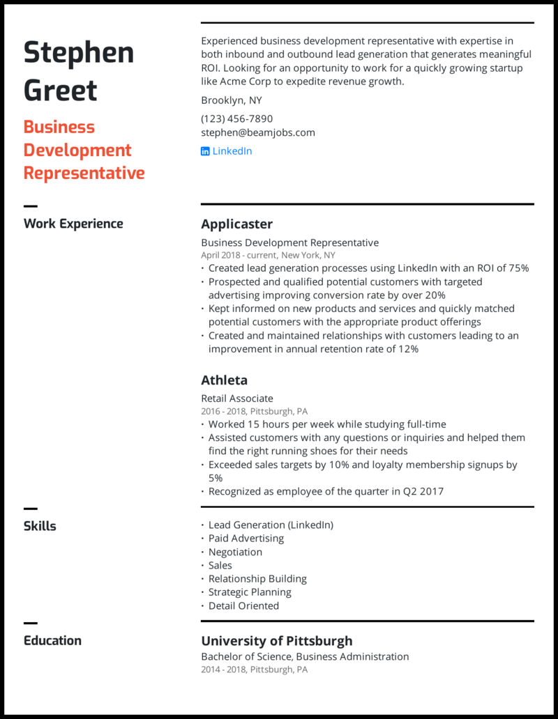 3 Business Development Resume Examples For 2021