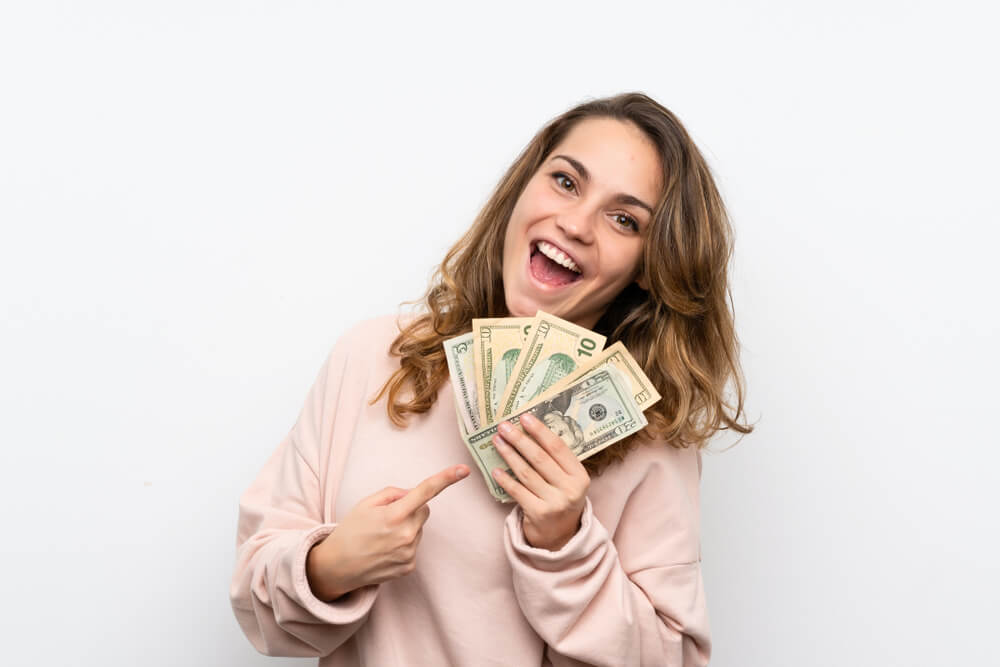 woman happy from payday loans sc