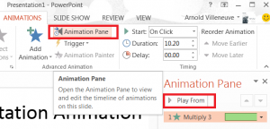 PowerPoint Animations Pane