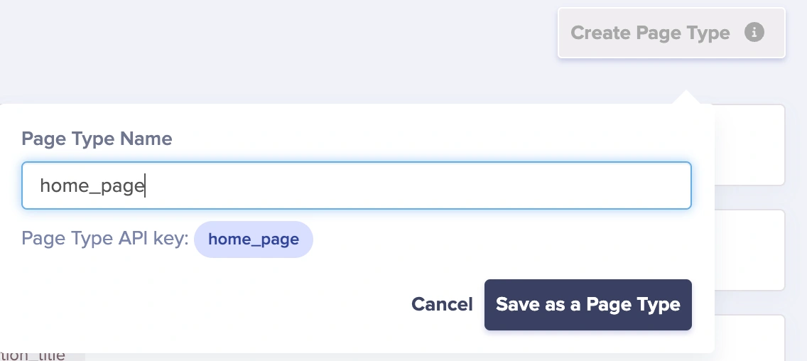 Save page type as "home_page"