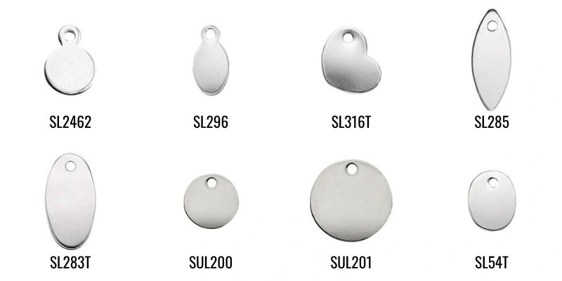 Jewelry tag selection for custom logo tags