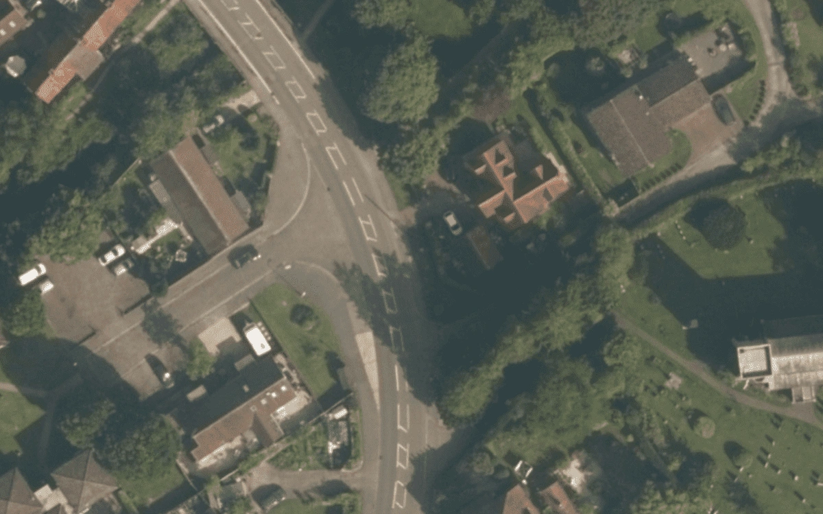 Aerial photograph of a residential area