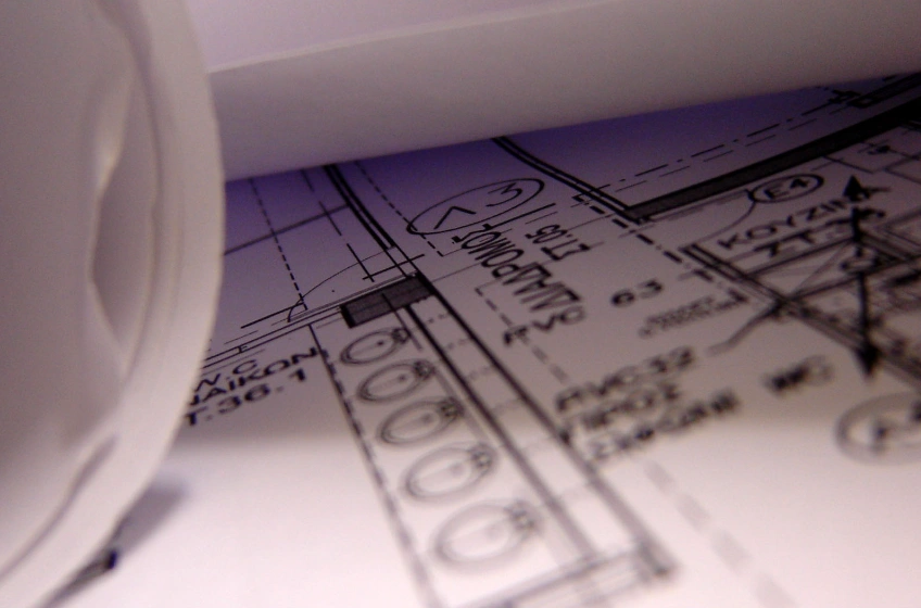 Sections of zoomed in architectural plans