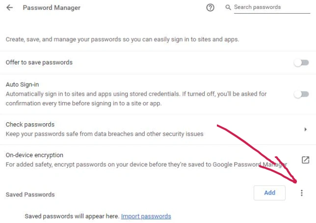 Saving your password / Signing in automatically