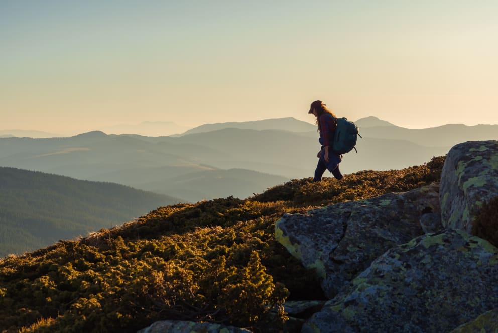 woman trail hiking