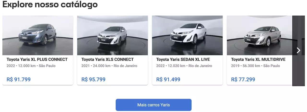 Toyota Yaris preço