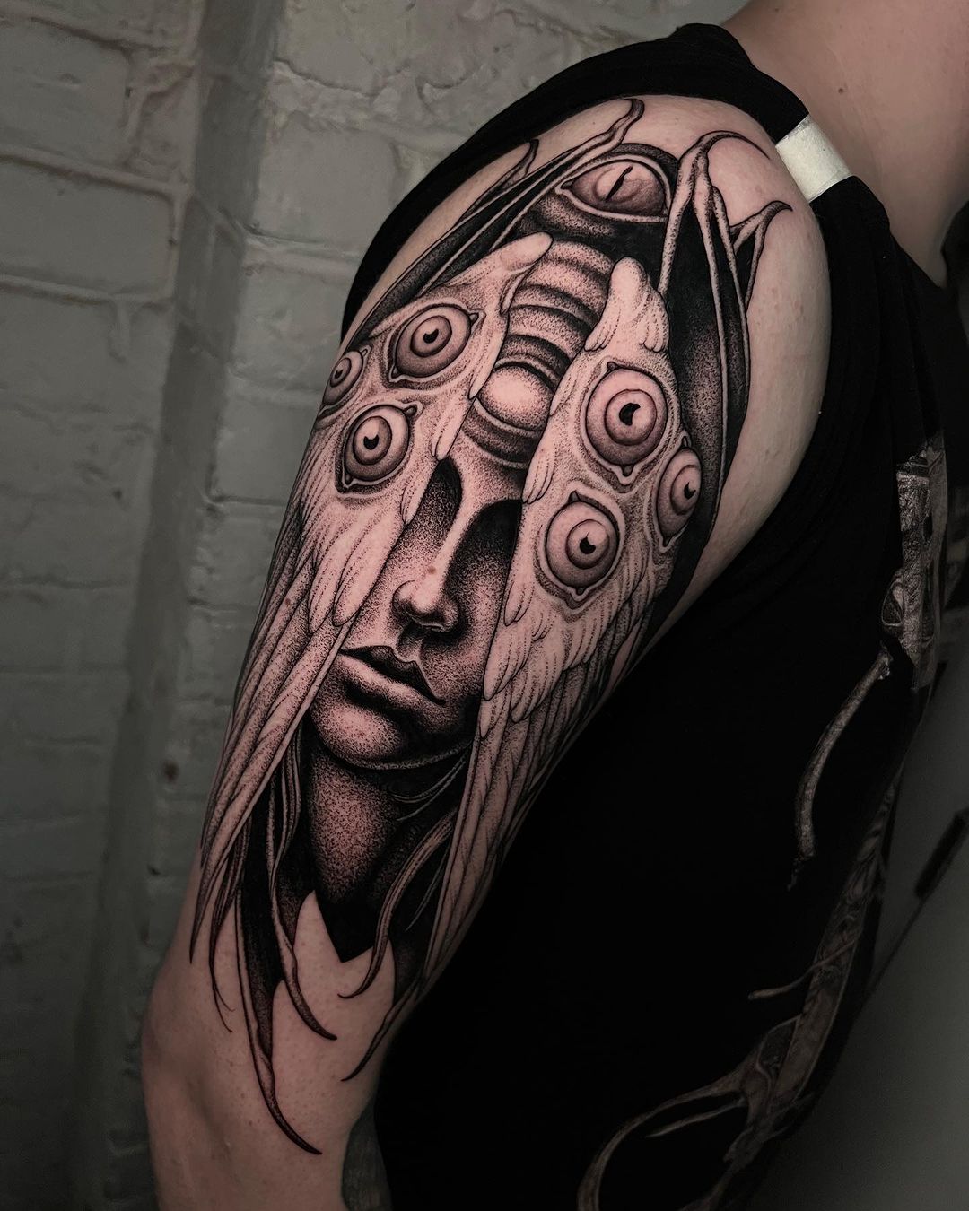 black and grey tattoo by davide dw