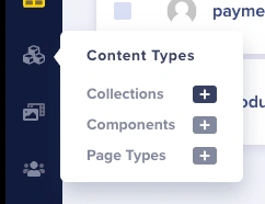 Select Collections from content types menu