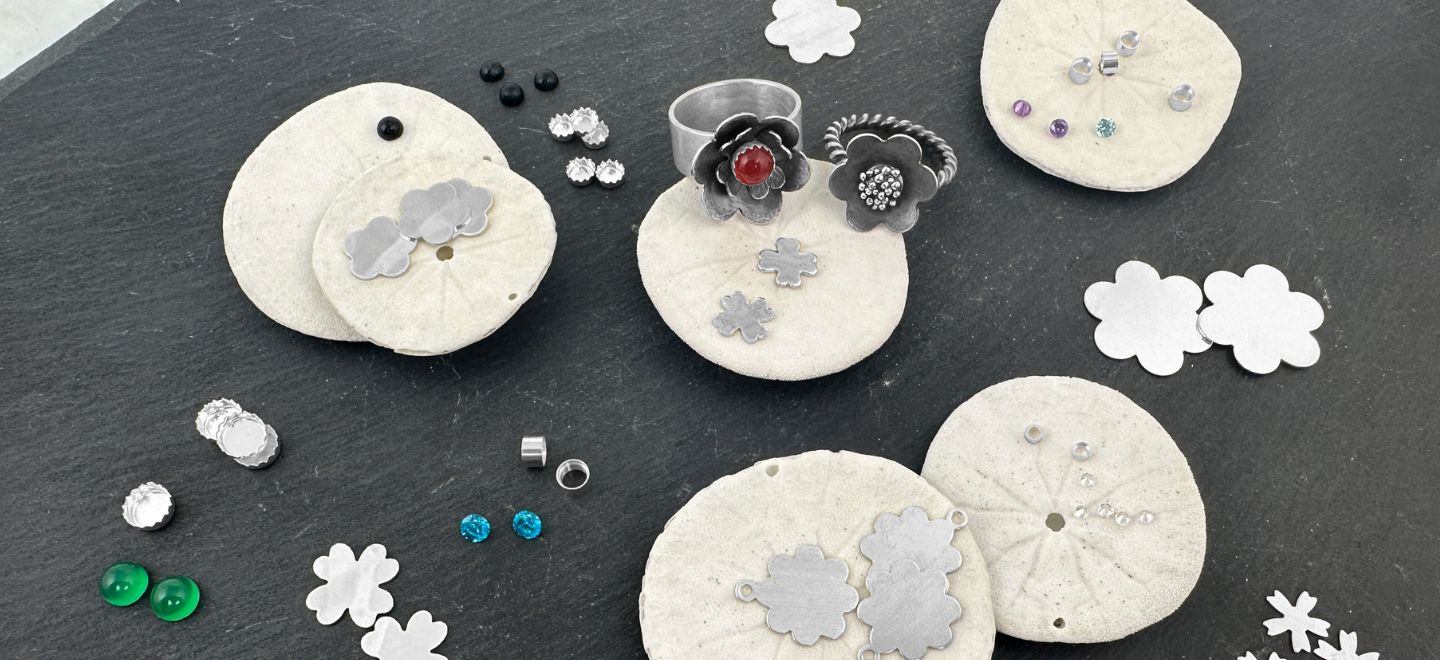 Flower blanks are some of our favorite jewelry making findings. Get inspired with by metalsmithing techniques to make flower jewelry.