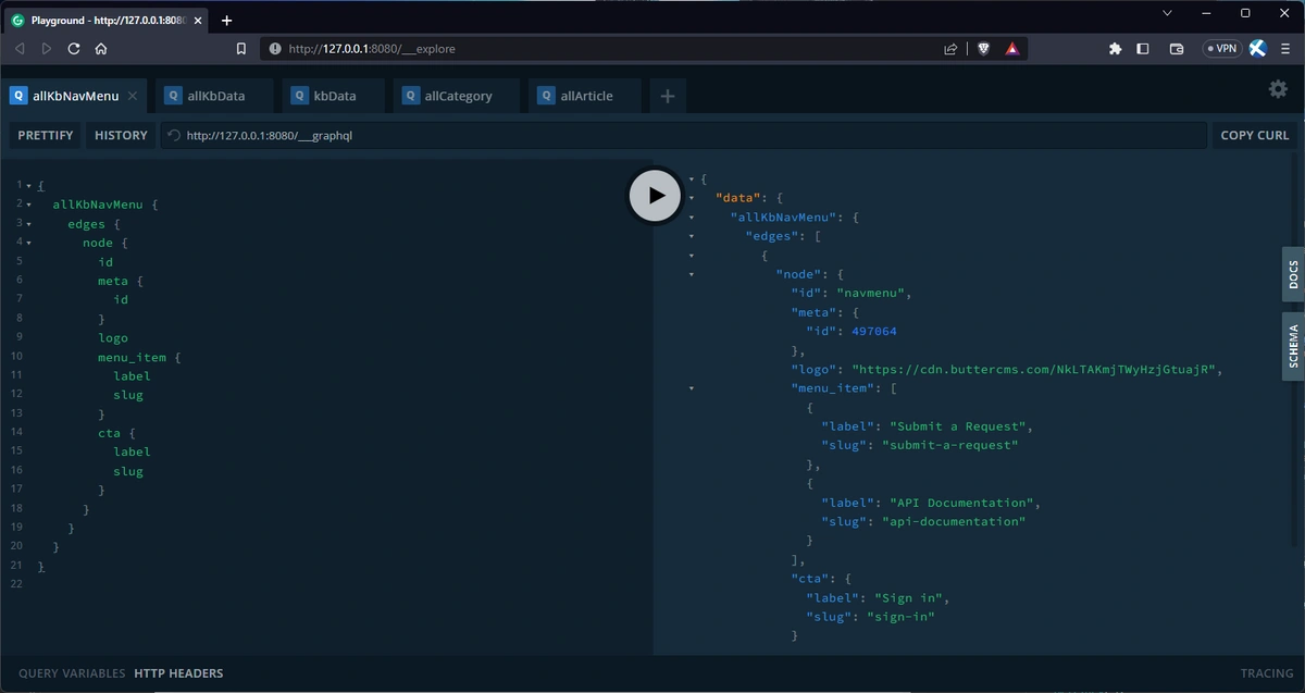 GraphQL playground