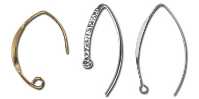 200pcs Kidney Ear Wires U-shaped Earring Hooks Earring Components for Long Dangle Earrings Jewelry Makings Silver and Gold DIY Earring Findings