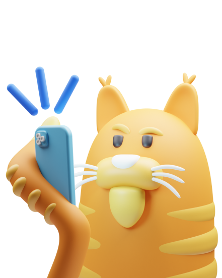 cat with phone