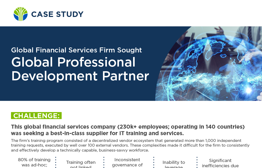 Global Financial Services Firm Sought Global Professional Development Partner