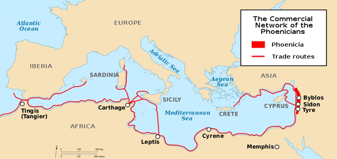 Ancient trade routes of the Phoenicians