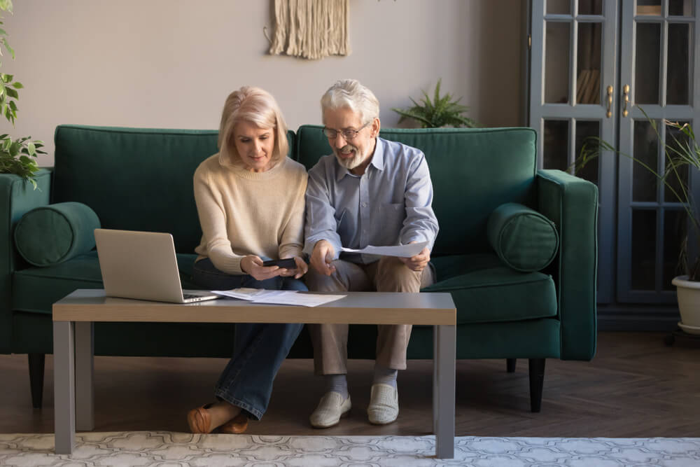 older couple looking at finances
