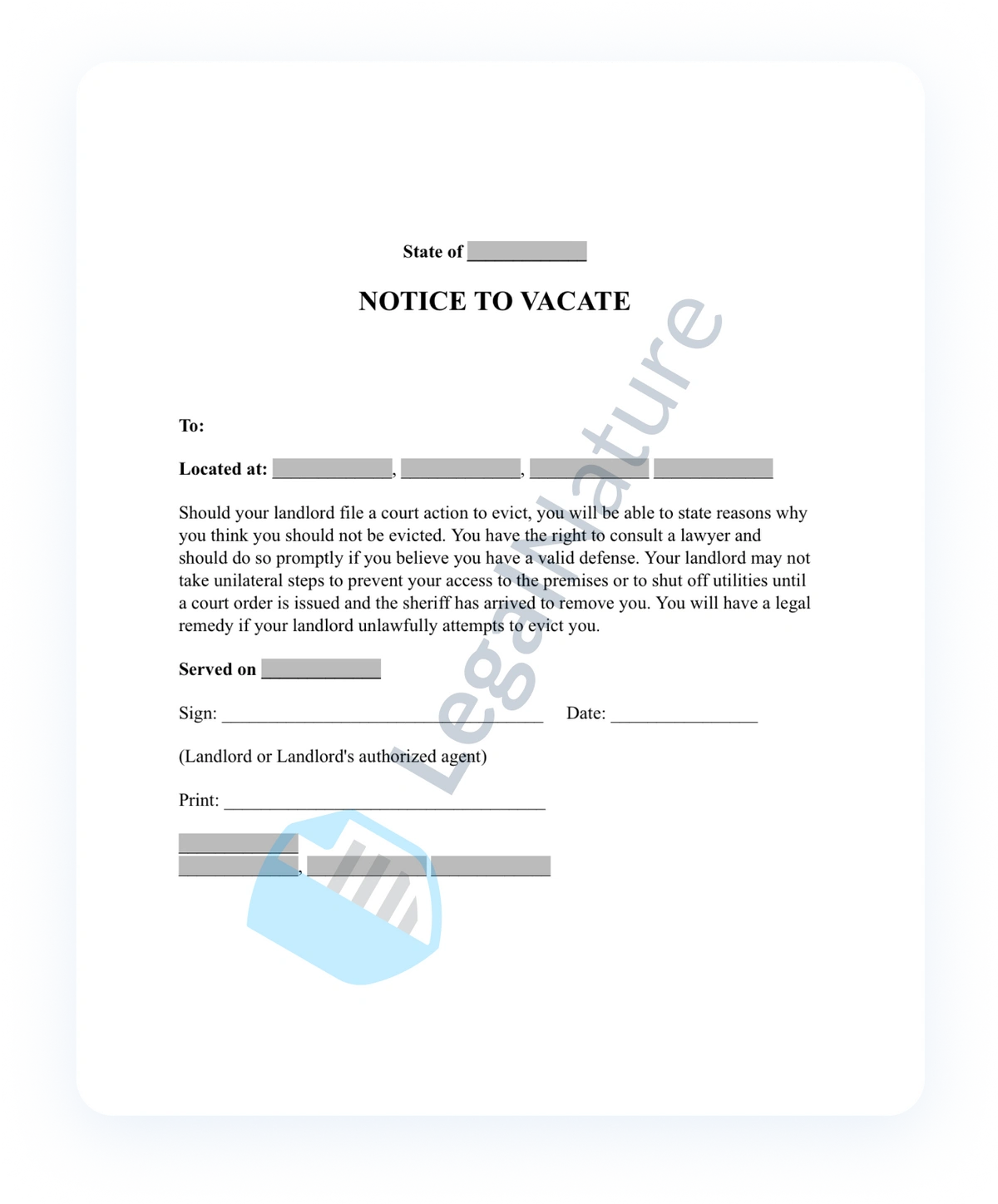 Notice to Vacatedocument preview