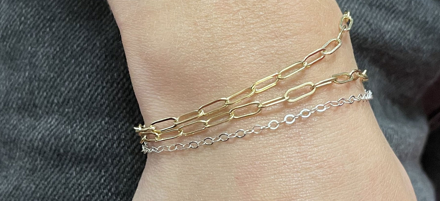 Gold-filled and sterling silver infinity/permanent bracelets