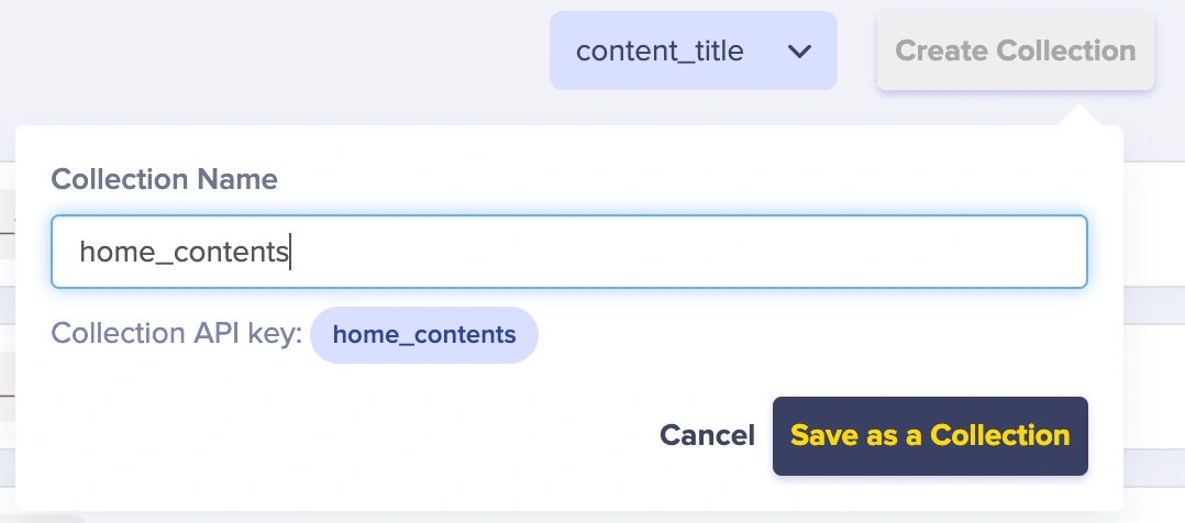 Save collection as "home_contents"