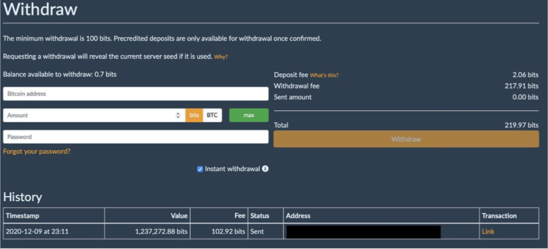 Bustadice withdrawal dashboard - Trus...