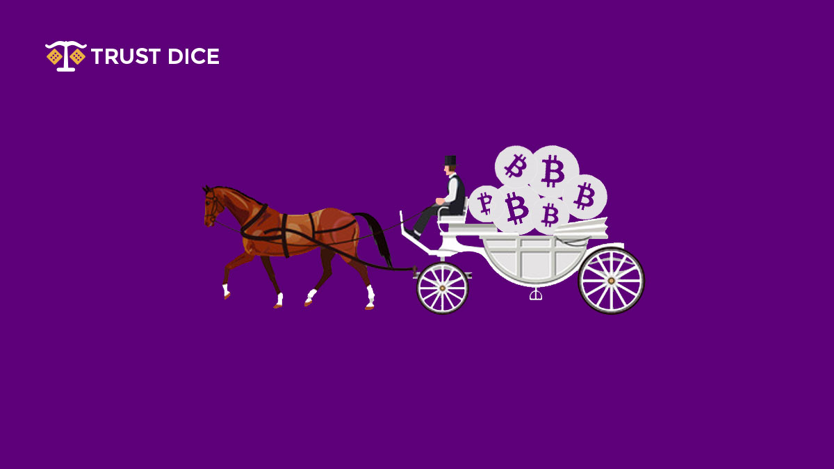 Man in horse carriage carrying crypto