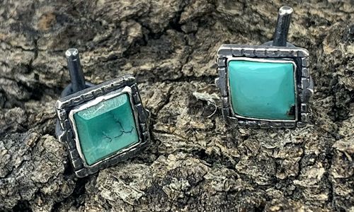 Sterling Silver and Turquoise Non-traditional JewelryCuff Links