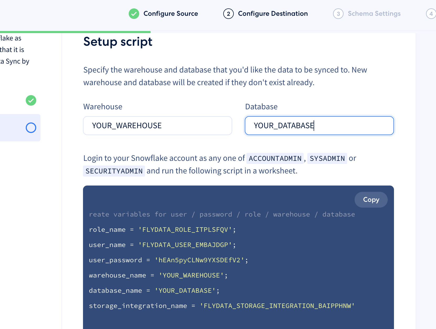 Destinations Snowflake Integrate.io CDC