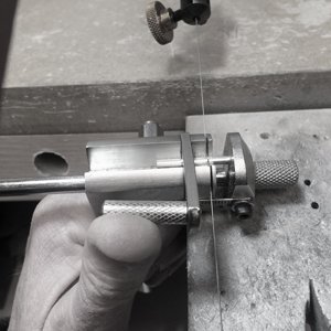 Cutting a silver tube to make a jewelry hinge