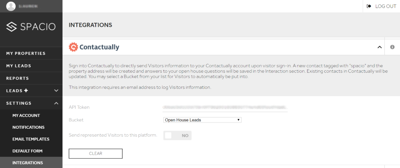 Spacio integration with Contactually