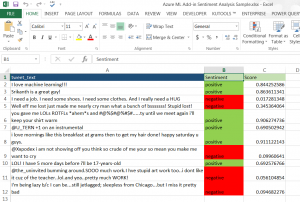 Excel Add-In App Store Excel Machine Learning Text Sentiment Analysis Predict